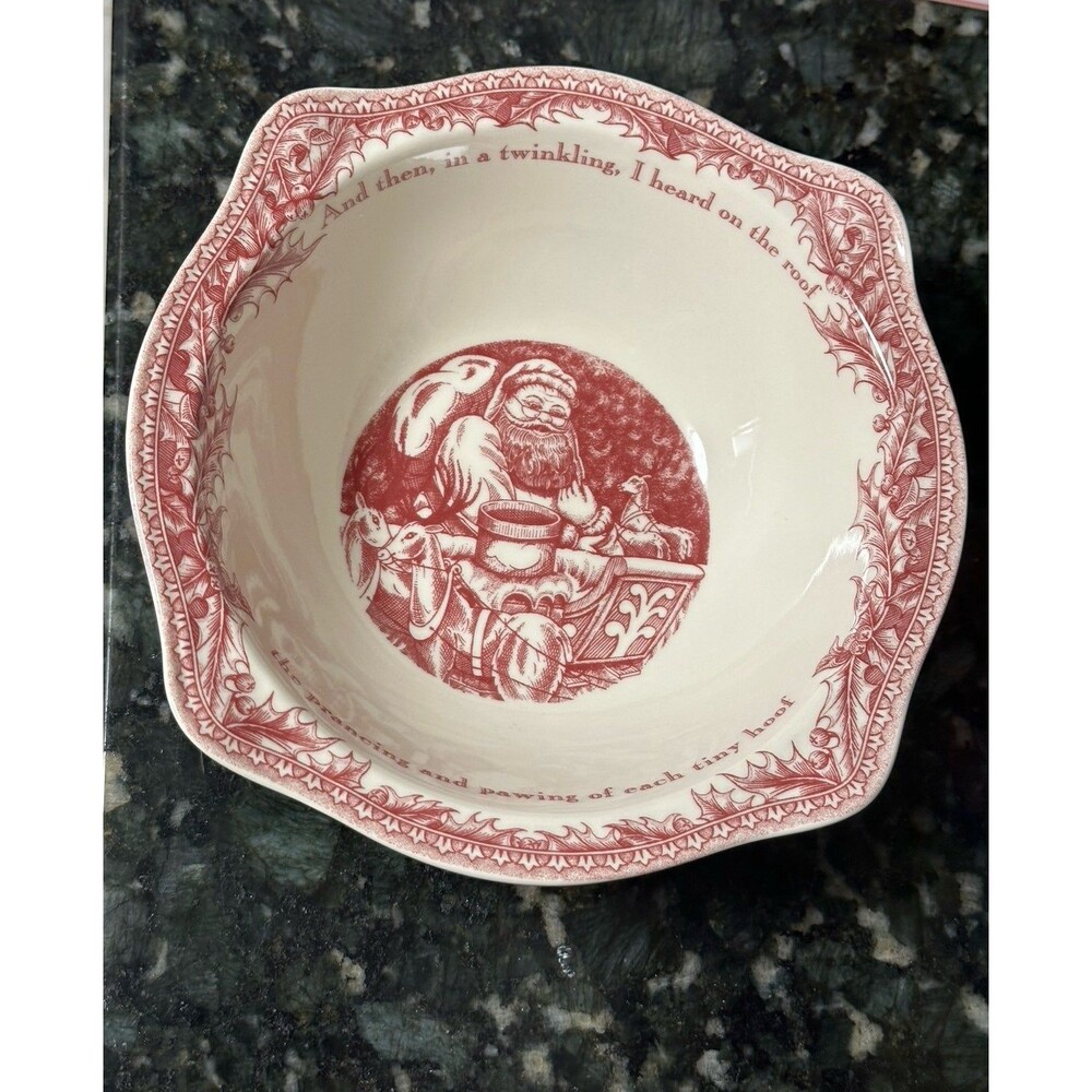 Johnson Brothers Twas the Night Before Christmas Vegetable Bowl  Santa